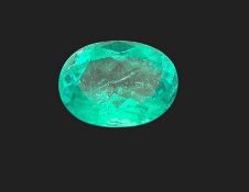 Ovaler Smaragd, Kolumbien, 14,24 ct., anbei Zertifikat und Edelsteinbefundbericht 