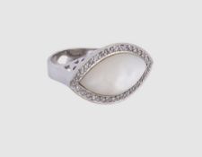 Silber Ring mit Perlmutt, Sterlingsilber 925/- gest., Ringgröße 64/65 , Gewicht 14,9 Gramm