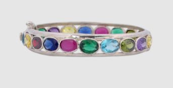 Multicolor Armspange, Silber 925/- gest., Gewicht 19,7 Gramm