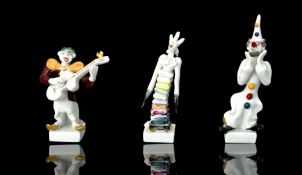 Meissen, 3 Figuren aus der „Clownskapelle“ / „Künstlerkapelle“, Peter Strang, 1. Wahl
