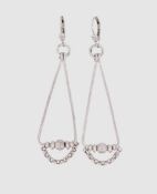 Paar lange Silber Ohrringe, Sterlingsilber 925/- gest., Länge 7,3 cm, Gewicht 5,5 Gramm
