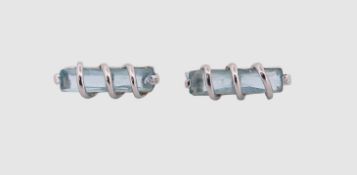 Paar Ohrstecker mit Topase, Silber 925/- gest., Länge 1,5 cm, Gewicht 2,0 Gramm, Schieber fehlen