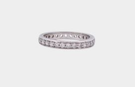 Memory Silber Ring mit klaren Steinen, Sterlingsilber 925/- gest., Ringgröße 58, Gewicht 3,0 Gramm