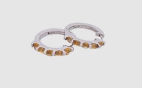 Paar Ohrringe mit Citrine, Sterlingsilber 925/- gest., Länge 1,8 cm, Gewicht 4 Gramm