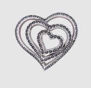 " Swarovski " Herz Anhänger, einige Steine fehlen, 2,8 x 2,5 cm