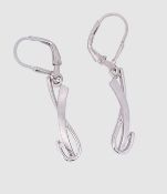 Paar Ohrhänger mit klaren Steinen, Sterlingsilber 925/- gest., Länge 4 cm, Gewicht 2,6 Gramm