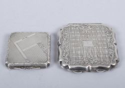 Zwei Puderdöschen Silber 900 und 800.