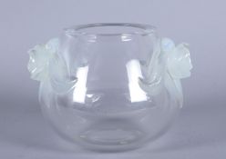 Kugelvase "Orchidee" Farbl. Glas. 2