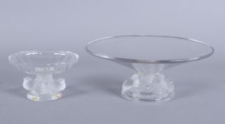 Zwei Anbietschalen Kristallglas mit