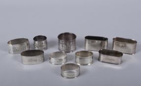 Konvolut Serviettenringe Silber 925