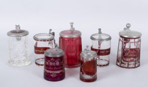 Konvolut Glas Becher, Gläser und Krüge