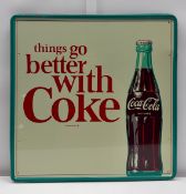 Things Go Better with Coke Embossed Metal Sign