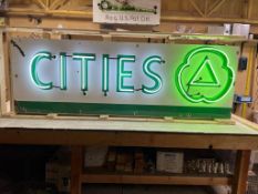16ft Cities Service Porcelain Neon Sign w/ Clover