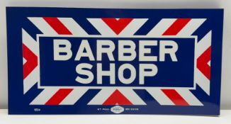 Marvey Barber Shop Porcelain Flange Sign