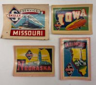 Iowa, Illinois, Nebraska and Missouri Skelly Automobile Service Water Transfer Decals