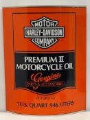Curved Harley Davidson Quart Oil Can Sign