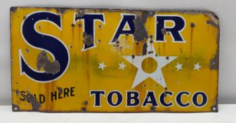 Star Tobacco Porcelain Sign