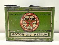 1920's Texaco Medium Motor Oil One Gallon Can
