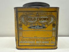 Muskogee Refining Gold Crown Brand Cup Grease Hard Oil 10 Pound Square Tin