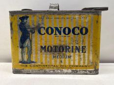1920's Conoco Minuteman Motorine 1/2 Gallon Oil Can