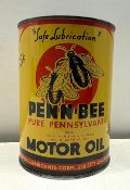 Penn-Bee Motor Oil Quart Oil Can Elk City, OK