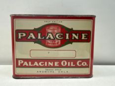 1920's Palacine Motor Oil 1/2 Gallon Oil Can Wirt Franklin Ardmore, OK
