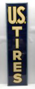 U.S. Tires Embossed Metal Vertical Sign