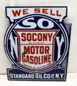 We Sell Socony Motor Gasoline Porcelain Flange Sign