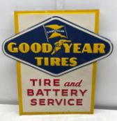 1956 Goodyear Tire and Battery Service Embossed and Flanged Sign