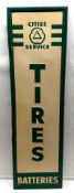 1949 Cities Service Tires & Batteries Embossed metal sign