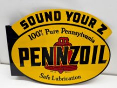 1948 Pennzoil Sound Your Z Motor Oil Flange Sign