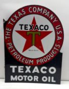 1920's Texaco Motor Oil Porcelain Flange Sign