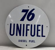 Union 76 Unifuel Diesel Porcelain Gas Pump Sign