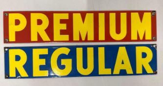 Deep Rock Regular & Premium Porcelain Gas Pump Signs