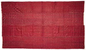 A LARGE PHULKARI SILK EMBROIDERED SHAWL, PUNJAB, FIRST HALF 20TH CENTURY