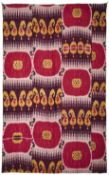 A LARGE IKAT QUILTED PANEL, BOKHARA, UZBEKISTAN, EARLY 20TH CENTURY