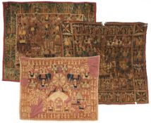 THREE KANDURI SHRINE CLOTHS, UTTAR PRADESH, INDIA, EARLY 20TH CENTURY