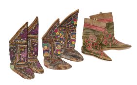 THREE PAIRS OF BOOTS, (MAKHSI), CENTRAL ASIA, EARLY 20TH CENTURY