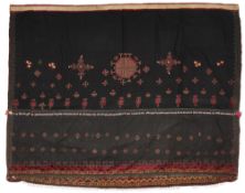 AN EXTREMELY FINE EMBROIDERED KOHISTAN VALLEY WEDDING SHAWL, PAKISTAN/AFGHANISTAN, CIRCA 1900