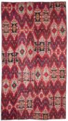 AN IKAT PANEL. BOKHARA, UZBEKISTAN, THIRD QUARTER 19TH CENTURY