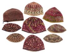 A COLLECTION OF TURKMAN HATS (TAHYA), LATE 19TH/ FIRST HALF 20TH CENTURY
