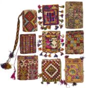 A COLLECTION OF NINE SMALL BAGS ((HALTA), UZBEKISTAN, EARLY 20TH CENTURY