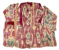 THREE IKAT CHAPAN, UZBEKISTAN, SECOND HALF 19TH CENTURY