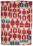 AN IKAT PANEL UZBEKISTAN, LATE 19TH CENTURY