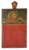 A PAINTED WOOD HANGING PANEL, RAJASTHAN, INDIA, 19TH CENTURY