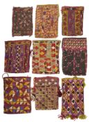 A COLLECTION OF NINE SMALL BAGS (HALTA), CENTRAL ASIA, EARLY 20TH CENTURY