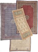 THREE KALAMKARI KANTHA FLOORSPREADS, PERSIA, OR INDIA FOR THE PERSIAN MARKET, LATE 19TH CENTURY