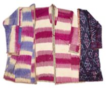 THREE IKAT CHAPAN, UZBEKISTAN, FIRST HALF 20TH CENTURY
