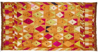 A PHULKARI SILK EMBROIDERY, PUNJAB, MID 20TH CENTURY