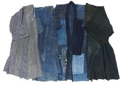 A GROUP OF 'BORO' AND WOVEN JAPANESE KIMONO AND WORKDRESSES, EARLY 20TH CENTURY